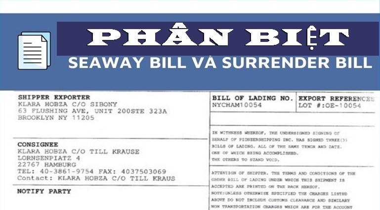Hướng dẫn cách phân biệt Seaway Bill và Surrender Bill